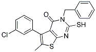 3-BENZYL-5-(3-CHLOROPHENYL)-2-MERCAPTO-6-METHYLTHIENO[2,3-D]PYRIMIDIN-4(3H)-ONE 结构式