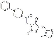 (5Z)-5-[(3-METHYLTHIEN-2-YL)METHYLENE]-3-[2-OXO-2-(4-PHENYLPIPERAZIN-1-YL)ETHYL]-1,3-THIAZOLIDINE-2,4-DIONE 结构式