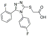 [[5-(2-FLUOROPHENYL)-4-(4-FLUOROPHENYL)-4H-1,2,4-TRIAZOL-3-YL]THIO]ACETIC ACID 结构式