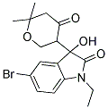 5-Bromo-3-(6,6-dimethyl-4-oxotetrahydro-2H-pyran-3-yl)-1-ethyl-3-hydroxy-1,3-dihydro-2H-indol-2-one 结构式