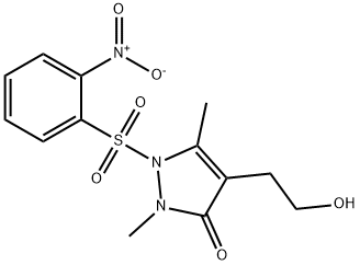 4-(2-HYDROXYETHYL)-2,5-DIMETHYL-1-[(2-NITROPHENYL)SULFONYL]-1,2-DIHYDRO-3H-PYRAZOL-3-ONE 结构式