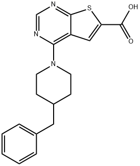 4-(4-Benzylpiperidino)thieno[2,3-d]pyrimidine-6-carboxylic acid 结构式
