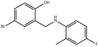 4-BROMO-2-[(4-FLUORO-2-METHYLANILINO)METHYL]BENZENOL 结构式