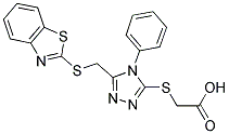 ([5-[(1,3-BENZOTHIAZOL-2-YLTHIO)METHYL]-4-PHENYL-4H-1,2,4-TRIAZOL-3-YL]THIO)ACETIC ACID 结构式