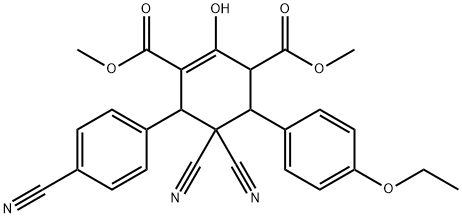 DIMETHYL 5,5-DICYANO-6-(4-CYANOPHENYL)-4-(4-ETHOXYPHENYL)-2-HYDROXY-1-CYCLOHEXENE-1,3-DICARBOXYLATE 结构式