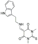 5-({[2-(1H-INDOL-3-YL)ETHYL]AMINO}METHYLENE)-1,3-DIMETHYL-2-THIOXODIHYDROPYRIMIDINE-4,6(1H,5H)-DIONE 结构式