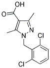 1-(2,6-DICHLOROBENZYL)-3,5-DIMETHYL-1H-PYRAZOLE-4-CARBOXYLIC ACID 结构式