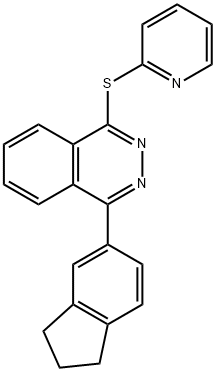 4-(2,3-DIHYDRO-1H-INDEN-5-YL)-1-PHTHALAZINYL 2-PYRIDINYL SULFIDE 结构式