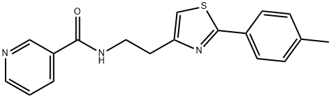 N-(2-[2-(4-METHYLPHENYL)-1,3-THIAZOL-4-YL]ETHYL)NICOTINAMIDE 结构式