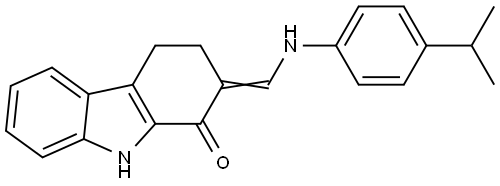 2-[(E)-(4-Isopropylanilino)methylidene]-2,3,4,9-tetrahydro-1H-carbazol-1-one 结构式