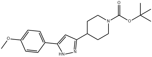 TERT-BUTYL 4-[5-(4-METHOXYPHENYL)-1H-PYRAZOL-3-YL]TETRAHYDRO-1(2H)-PYRIDINECARBOXYLATE 结构式