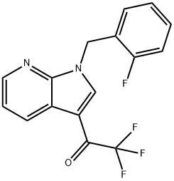 2,2,2-TRIFLUORO-1-[1-(2-FLUOROBENZYL)-1H-PYRROLO[2,3-B]PYRIDIN-3-YL]-1-ETHANONE 结构式