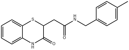 N-(4-METHYLBENZYL)-2-(3-OXO-3,4-DIHYDRO-2H-1,4-BENZOTHIAZIN-2-YL)ACETAMIDE 结构式