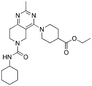 1-(6-CYCLOHEXYLCARBAMOYL-2-METHYL-5,6,7,8-TETRAHYDRO-PYRIDO[4,3-D]PYRIMIDIN-4-YL)-PIPERIDINE-4-CARBOXYLIC ACID ETHYL ESTER 结构式