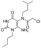 N-(6-Amino-1-butyl-2,4-dioxo-1,2,3,4-tetrahydro-pyrimidin-5-yl)-2-chloro-N-(3-methyl-butyl)-acetamide 结构式