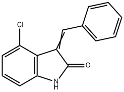 4-CHLORO-3-[(Z)-PHENYLMETHYLIDENE]-1H-INDOL-2-ONE 结构式