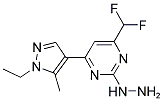 [4-DIFLUOROMETHYL-6-(1-ETHYL-5-METHYL-1 H-PYRAZOL-4-YL)-PYRIMIDIN-2-YL]-HYDRAZINE 结构式