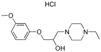 1-(4-乙基哌嗪-1-基)-3-(3-甲氧基苯氧基)丙-2-醇盐酸盐 结构式