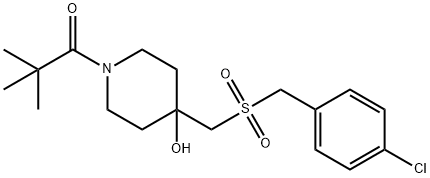 1-(4-([(4-CHLOROBENZYL)SULFONYL]METHYL)-4-HYDROXYPIPERIDINO)-2,2-DIMETHYL-1-PROPANONE 结构式