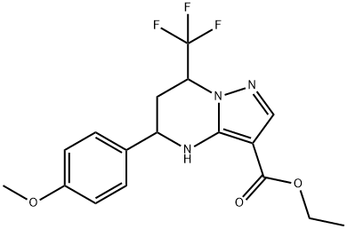 5-(4-甲氧苯基)-7-(三氟甲基)-4,5,6,7-四氢吡唑[1,5-A]嘧啶-3-甲酸乙酯 结构式