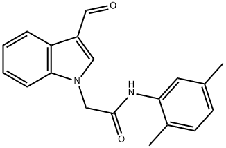 N-(2,5-DIMETHYL-PHENYL)-2-(3-FORMYL-INDOL-1-YL)-ACETAMIDE 结构式