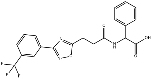 2-PHENYL-2-[(3-(3-[3-(TRIFLUOROMETHYL)PHENYL]-1,2,4-OXADIAZOL-5-YL)PROPANOYL)AMINO]ACETIC ACID 结构式