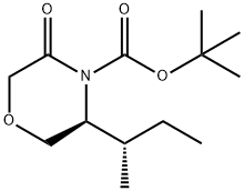 4-T-BOC-(5S)-5-[(1S)-METHYLPROPYL]-MORPHOLIN-3-ONE 结构式