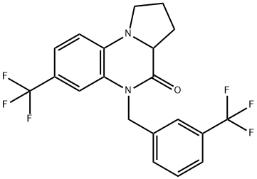 7-(TRIFLUOROMETHYL)-5-[3-(TRIFLUOROMETHYL)BENZYL]-1,2,3,3A-TETRAHYDROPYRROLO[1,2-A]QUINOXALIN-4(5H)-ONE 结构式