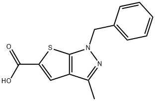 1-苄基-3-甲基-1H-噻吩并[2,3-C]吡唑-5-羧酸 结构式