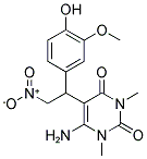 6-AMINO-5-[1-(4-HYDROXY-3-METHOXYPHENYL)-2-NITROETHYL]-1,3-DIMETHYLPYRIMIDINE-2,4(1H,3H)-DIONE 结构式