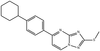 5-(4-CYCLOHEXYLPHENYL)-2-(METHYLSULFANYL)[1,2,4]TRIAZOLO[1,5-A]PYRIMIDINE 结构式