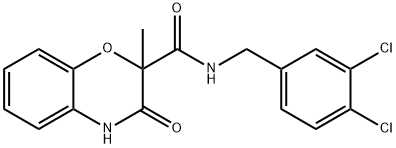 N-(3,4-Dichlorobenzyl)-2-methyl-3-oxo-3,4-dihydro-2H-1,4-benzoxazine-2-carboxamide 结构式
