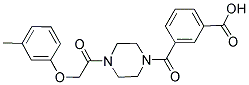 3-((4-[(3-METHYLPHENOXY)ACETYL]PIPERAZIN-1-YL)CARBONYL)BENZOIC ACID 结构式