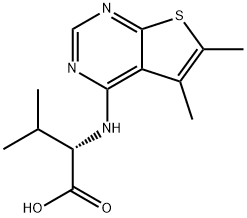 2-(5,6-DIMETHYL-THIENO[2,3-D]PYRIMIDIN-4-YLAMINO)-3-METHYL-BUTYRIC ACID 结构式