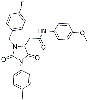 2-[3-(4-FLUOROBENZYL)-1-(4-METHYLPHENYL)-2,5-DIOXO-4-IMIDAZOLIDINYL]-N-(4-METHOXYPHENYL)ACETAMIDE 结构式