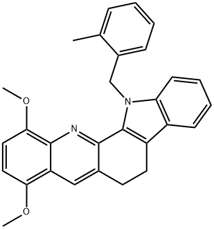 11-METHOXY-13-(2-METHYLBENZYL)-6,13-DIHYDRO-5H-INDOLO[3,2-C]ACRIDIN-8-YL METHYL ETHER 结构式