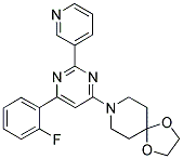 8-[6-(2-FLUOROPHENYL)-2-PYRIDIN-3-YLPYRIMIDIN-4-YL]-1,4-DIOXA-8-AZASPIRO[4.5]DECANE 结构式