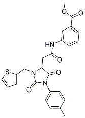 METHYL 3-({2-[1-(4-METHYLPHENYL)-2,5-DIOXO-3-(2-THIENYLMETHYL)-4-IMIDAZOLIDINYL]ACETYL}AMINO)BENZOATE 结构式