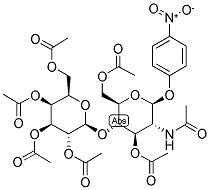 P-NITROPHENYL 2-ACETAMIDO-2-DEOXY-4-O-(2',3',4',6'-TETRA-O-ACETYL-BETA-D-GALACTOPYRANOSYL)-3,6-DI-O-ACETYL-BETA-D-GLUCOPYRANOSIDE 结构式