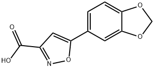 5-苯并[1,3]1,3-二氧杂环戊烯-5-基-异恶唑-3-羧酸 结构式