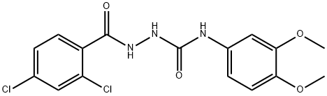 2-(2,4-DICHLOROBENZOYL)-N-(3,4-DIMETHOXYPHENYL)-1-HYDRAZINECARBOXAMIDE 结构式