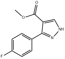 3-(4-氟苯基)-1H-吡唑-4-羧酸甲酯 结构式