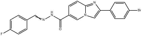 2-(4-BROMOPHENYL)-N'-[(E)-(4-FLUOROPHENYL)METHYLIDENE]IMIDAZO[1,2-A]PYRIDINE-6-CARBOHYDRAZIDE 结构式