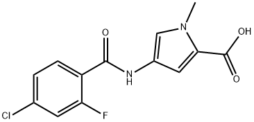 4-(4-氯-2-氟苯甲酰胺)-1-甲基-1H-吡咯-2-羧酸 结构式