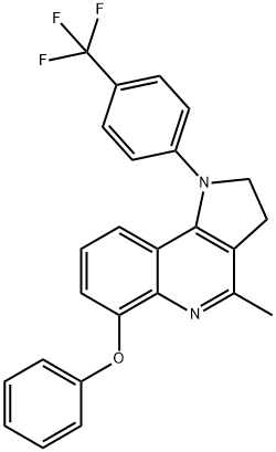 4-METHYL-6-PHENOXY-1-[4-(TRIFLUOROMETHYL)PHENYL]-2,3-DIHYDRO-1H-PYRROLO[3,2-C]QUINOLINE 结构式