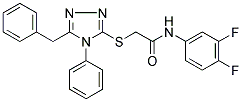 2-[(5-BENZYL-4-PHENYL-4H-1,2,4-TRIAZOL-3-YL)SULFANYL]-N-(3,4-DIFLUOROPHENYL)ACETAMIDE 结构式