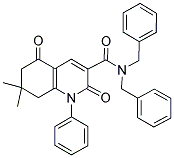 N,N-DIBENZYL-7,7-DIMETHYL-2,5-DIOXO-1-PHENYL-1,2,5,6,7,8-HEXAHYDRO-3-QUINOLINECARBOXAMIDE 结构式