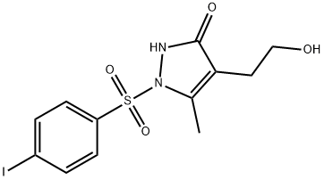 4-(2-HYDROXYETHYL)-1-[(4-IODOPHENYL)SULFONYL]-5-METHYL-1,2-DIHYDRO-3H-PYRAZOL-3-ONE 结构式