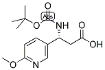 N-BOC-R-3-氨基-3-(6-甲氧基-3-吡啶基)丙酸 结构式
