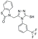 3-((5-MERCAPTO-4-[3-(TRIFLUOROMETHYL)PHENYL]-4H-1,2,4-TRIAZOL-3-YL)METHYL)-1,3-BENZOTHIAZOL-2(3H)-ONE 结构式